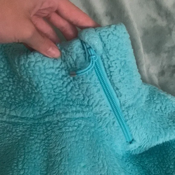 Girl’s size L All In Motion blue active zip up sweatshirt (fluffy Material) - Picture 2 of 7